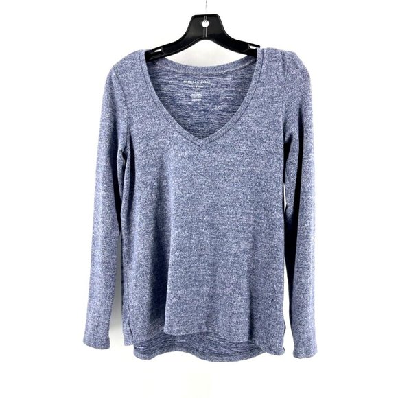 American Eagle Soft & Sexy Plush Women's Blue Long Sleeve Shirt Top Size Small - Picture 1 of 12